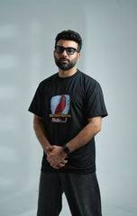 Black graphic tee shirt