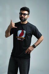 Black graphic tee shirt