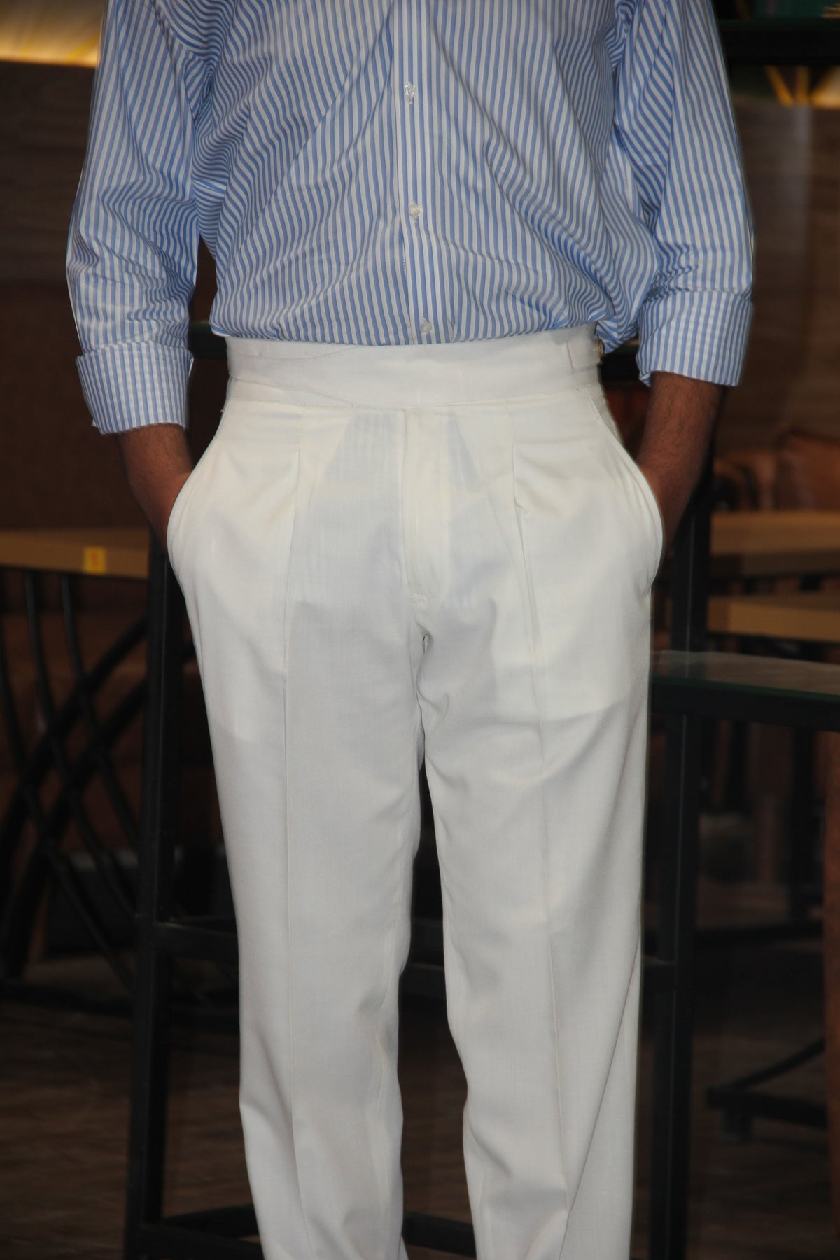 White gurkha pants